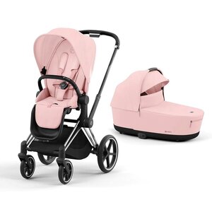 Cybex Priam V4 vežimėlio komplektas Peach Pink, Frame Chrome Black - Cybex