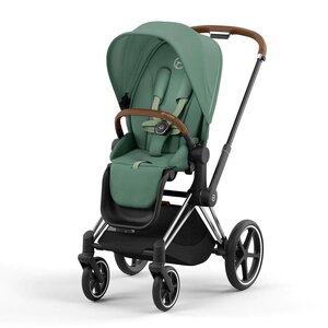 Cybex Priam V4 vežimėlio komplektas Leaf Green, Frame Chrome Brown - Cybex