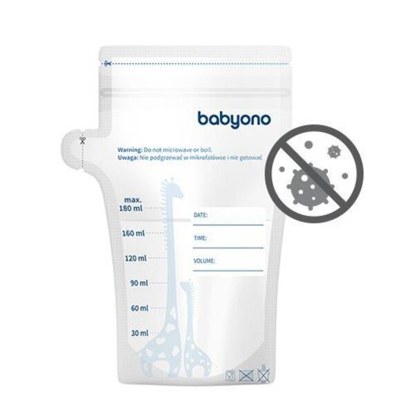 BabyOno piena uzglabāšanas maisiņi 180ml, 30 gab. - BabyOno