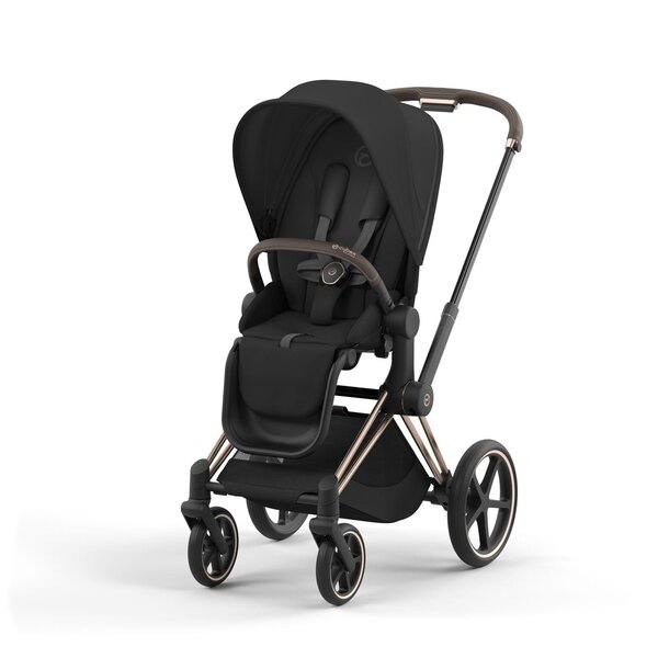 Cybex Priam V4 kомплект коляски 2in1 Sepia Black, Rose Gold + Cloud T Plus Sepia Black - Cybex