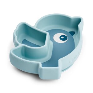 Done by Deer silicone Stick&Stay snack plate Birdee Blue - Done by Deer