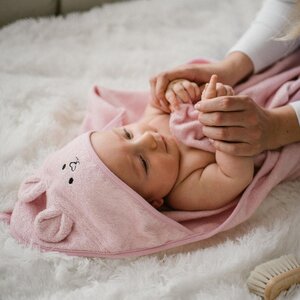 BabyOno bamboo полотенце с капюшоном 100x100cm Pink - BabyOno