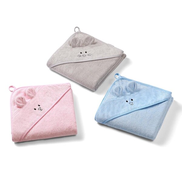 BabyOno bamboo полотенце с капюшоном 100x100cm Pink - BabyOno