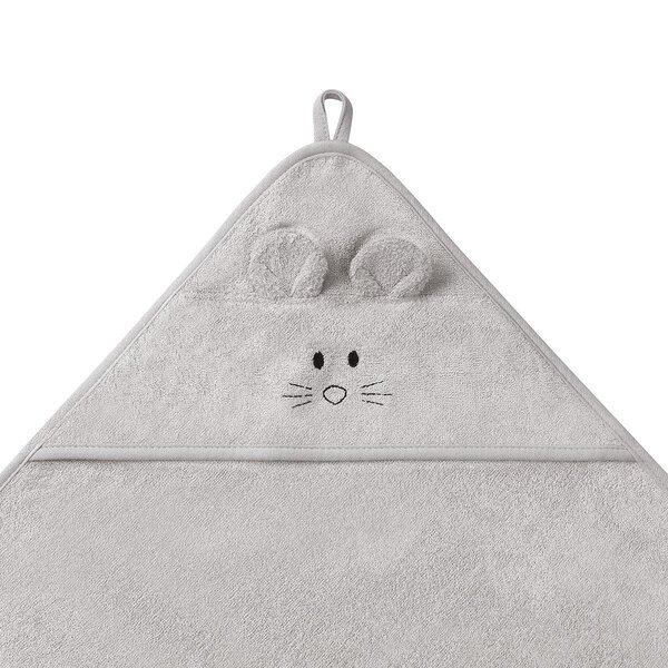 BabyOno bamboo полотенце с капюшоном 100x100cm Grey - BabyOno