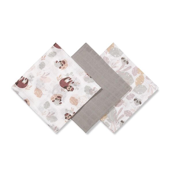 BabyOno Muslin diapers super soft 3pcs, Grey  - BabyOno