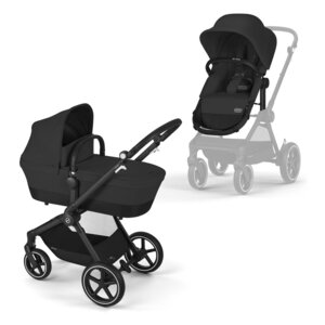 Cybex Eos Lux 2in1 kомплект коляски Moon Black, black frame - Cybex