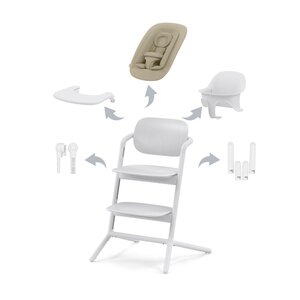 Cybex Lemo 4in1 highchair set All White - Cybex