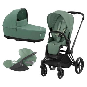 Cybex Priam V4 kомплект коляски 2in1 Leaf Green, Matt Black, Cloud T автокресло Plus Leaf Green - Cybex