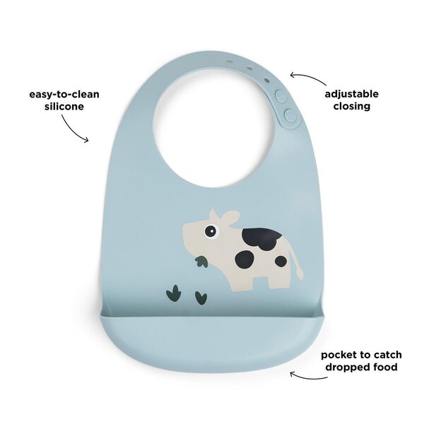 Done by Deer silicone bib Dotti Blue - Done by Deer
