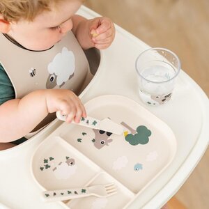 Done by Deer foodie compartment plate Tiny farm Sand - Done by Deer