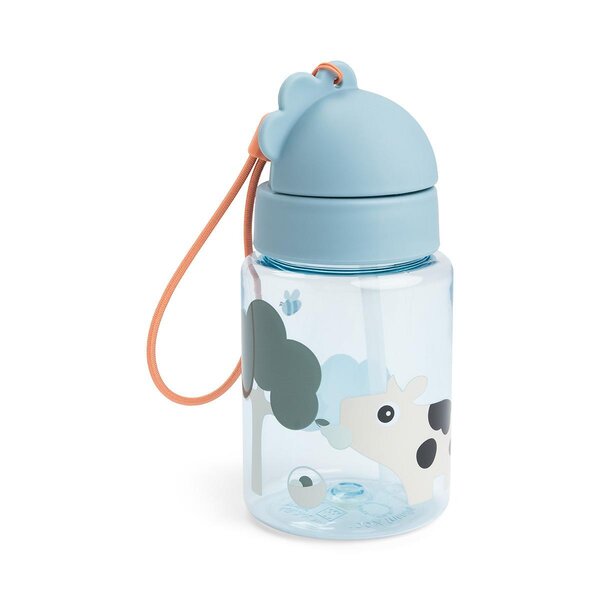 Done by Deer бутылочка с соломинкой 280ml, Tiny farm Blue - Done by Deer
