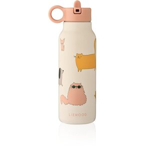 Liewood Falk Water Bottle 350ml, Cats and Dogs / Sandy - Liewood
