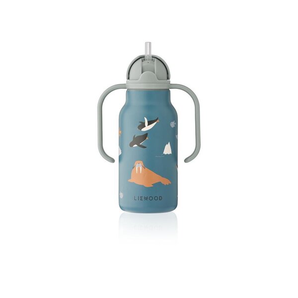 Liewood Kimmie Water Bottle 250ml, Arctic Sea / Ocean view - Liewood
