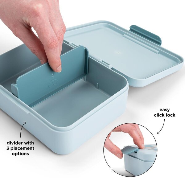 Done by Deer Lunch box with divider Tiny farm Blue - Done by Deer