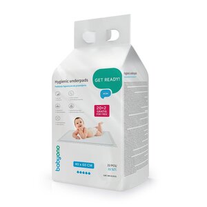 BabyOno Underpads 40x60cm 20 pcs + 2 pcs for free - BabyOno