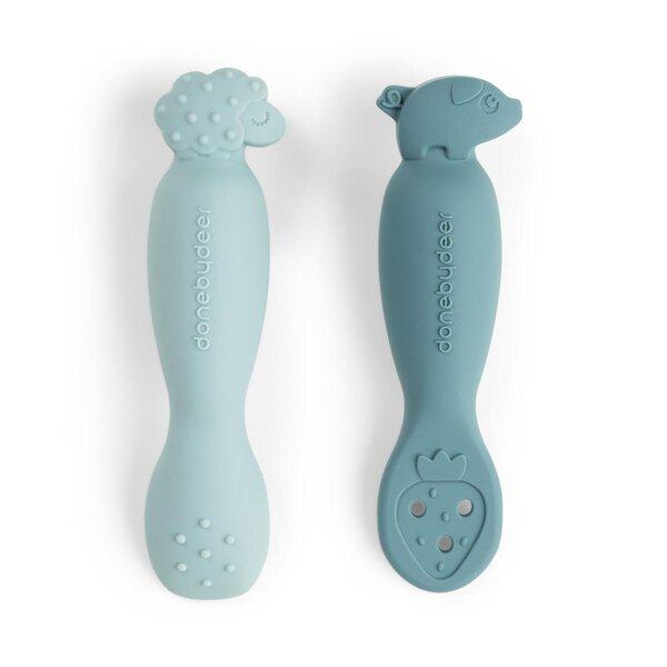 Done by Deer learning spoon set Tiny farm Blue - Done by Deer