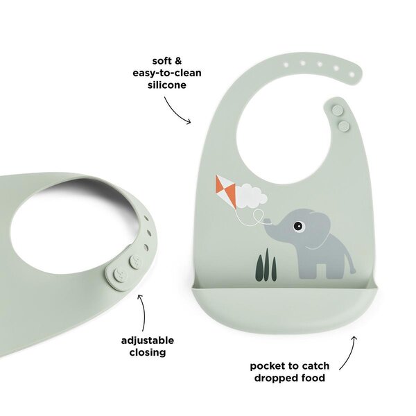 Done by Deer silicone bib Playground Green - Done by Deer
