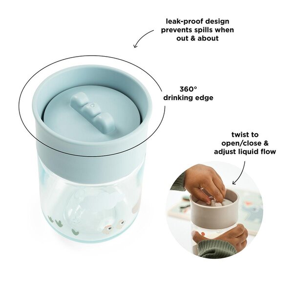 Done by Deer Learning cup 360°, 260ml Tiny farm Blue - Done by Deer