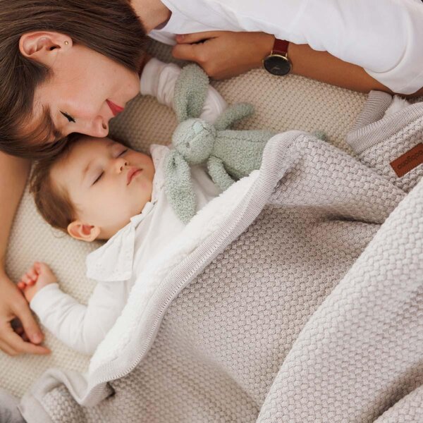 BabyOno Puuvillane tekk fliisvoodriga 75x100cm Grey - BabyOno