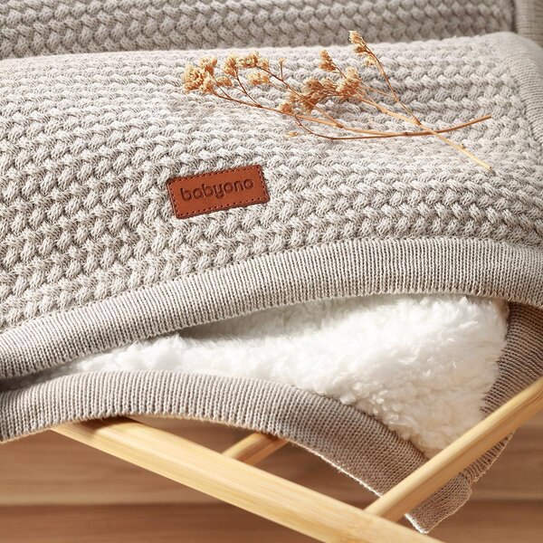 BabyOno Puuvillane tekk fliisvoodriga 75x100cm Grey - BabyOno