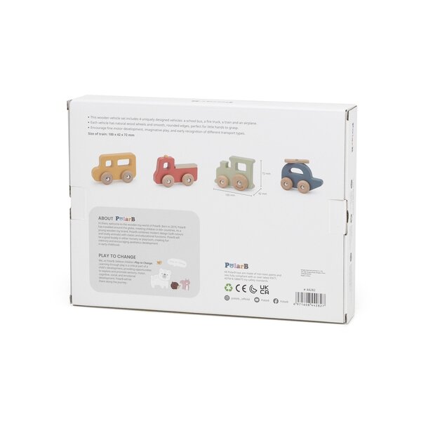 PolarB Wooden Toy Vehicle Set - PolarB