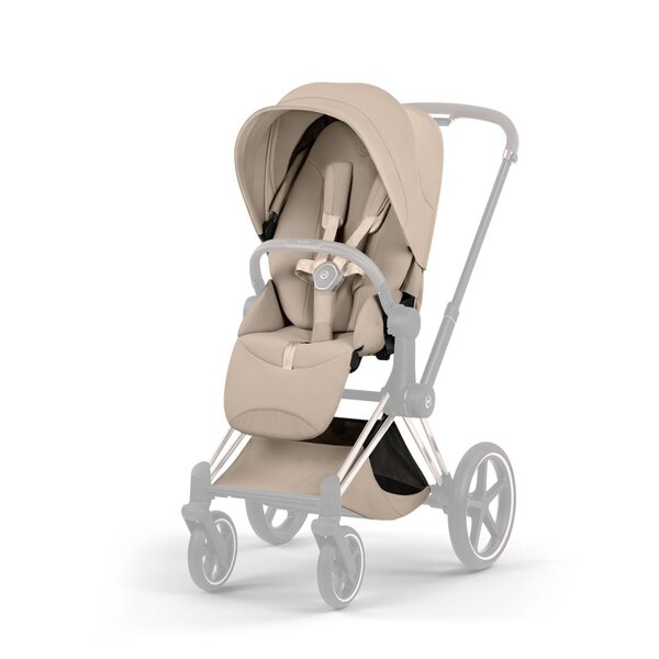 Cybex Priam Style stroller set Cozy Beige,Frame Chrome Brown - Cybex