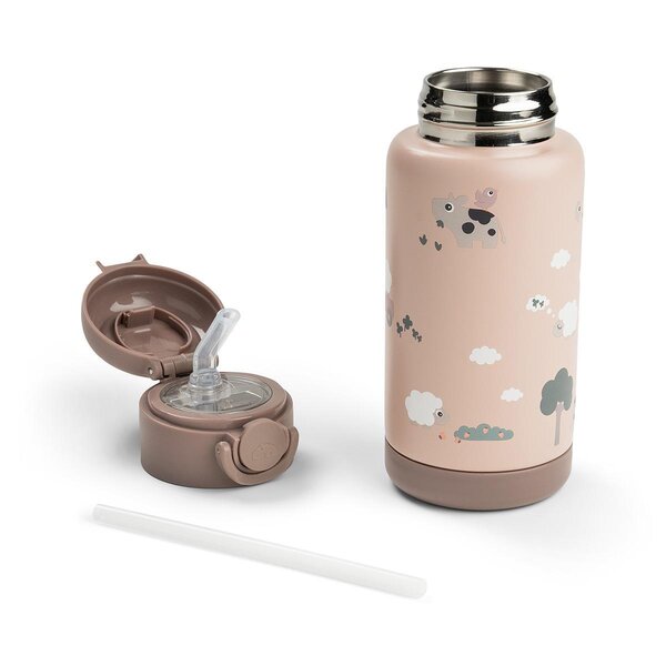 Done by Deer Insulated straw bottle Tiny farm 340ml Powder - Done by Deer