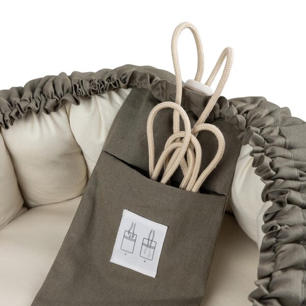 Sebra 3-in-1 Baby Nest, dark olive - Sebra