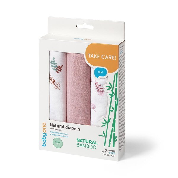 BabyOno Natural diapers with Bamboo Pink - BabyOno