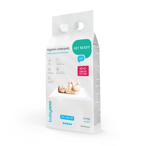 BabyOno underpads 40x60cm 10 pcs + 2 free - BabyOno