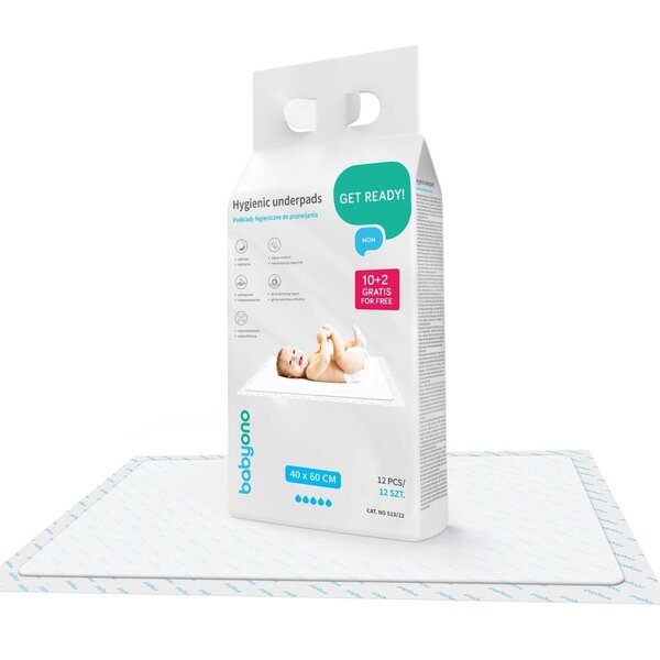 BabyOno ühekordsed aluslinad 40x60cm, 10tk + 2tk tasuta - BabyOno