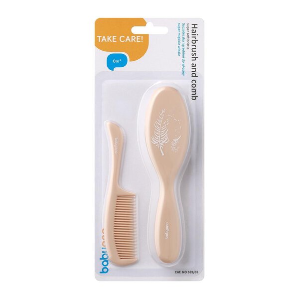 BabyOno kamm ja juuksehari, beige - BabyOno