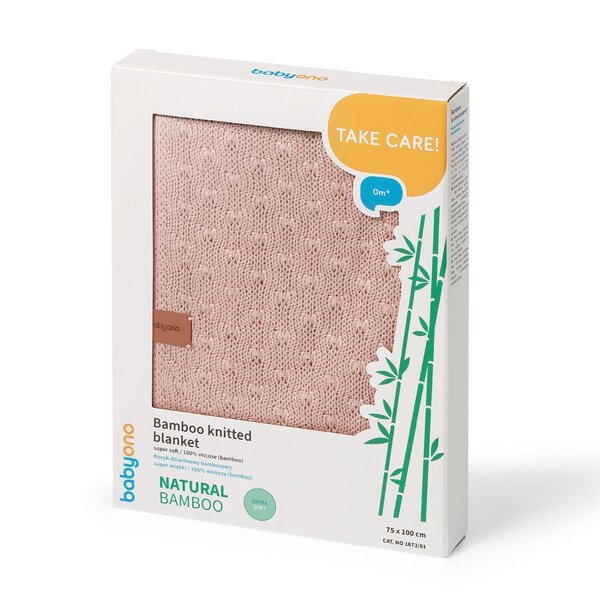 BabyOno Bamboo knitted blanket 75x100cm, Pink - BabyOno