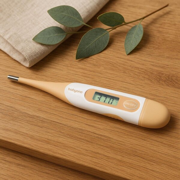 BabyOno digital thermometer with flexible tip Beige - BabyOno