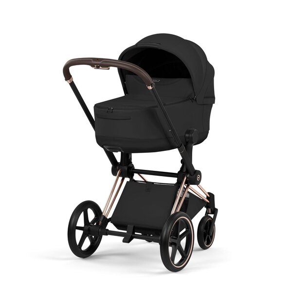 Cybex Priam Style Fold Cot 3in1 Travel System Bundle, Sepia Black  - Cybex