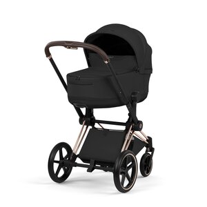 Cybex Priam Style Fold Cot 3in1 Travel System Bundle, Sepia Black  - Cybex