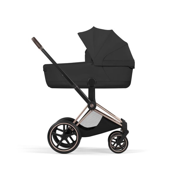 Cybex Priam Style Fold Cot 3in1 Travel System Bundle, Sepia Black  - Cybex