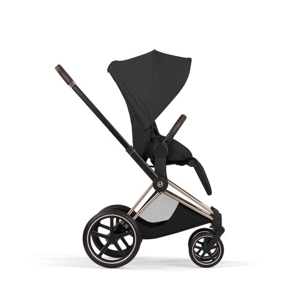 Cybex Priam Style Fold Cot 3in1 Travel System Bundle, Sepia Black  - Cybex