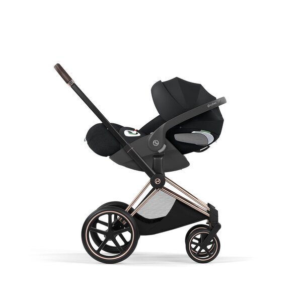 Cybex Priam Style Fold Cot 3in1 Travel System Bundle, Sepia Black  - Cybex