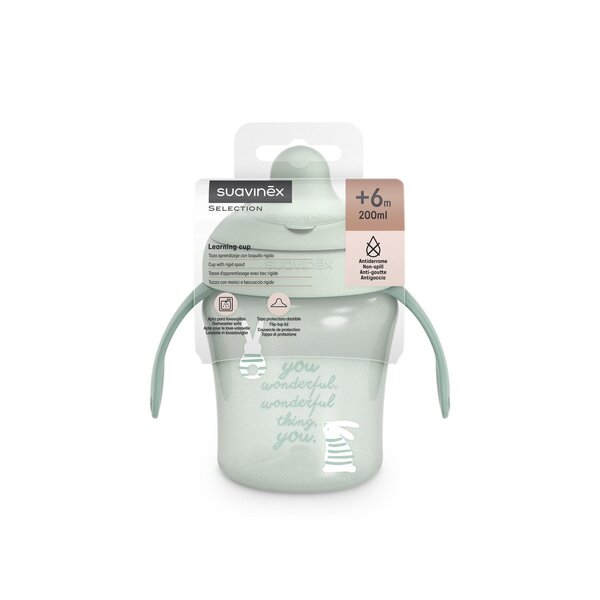 Suavinex nokaga tass 200ml, 6+ kuud, Bunny Green - Suavinex