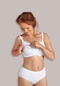 Carriwell Microfibre Lace Nursing Bra, I white - Carriwell