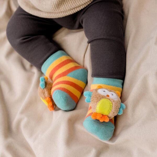 Fehn Rattle socks, Owl/ Sleeping Forest - Fehn